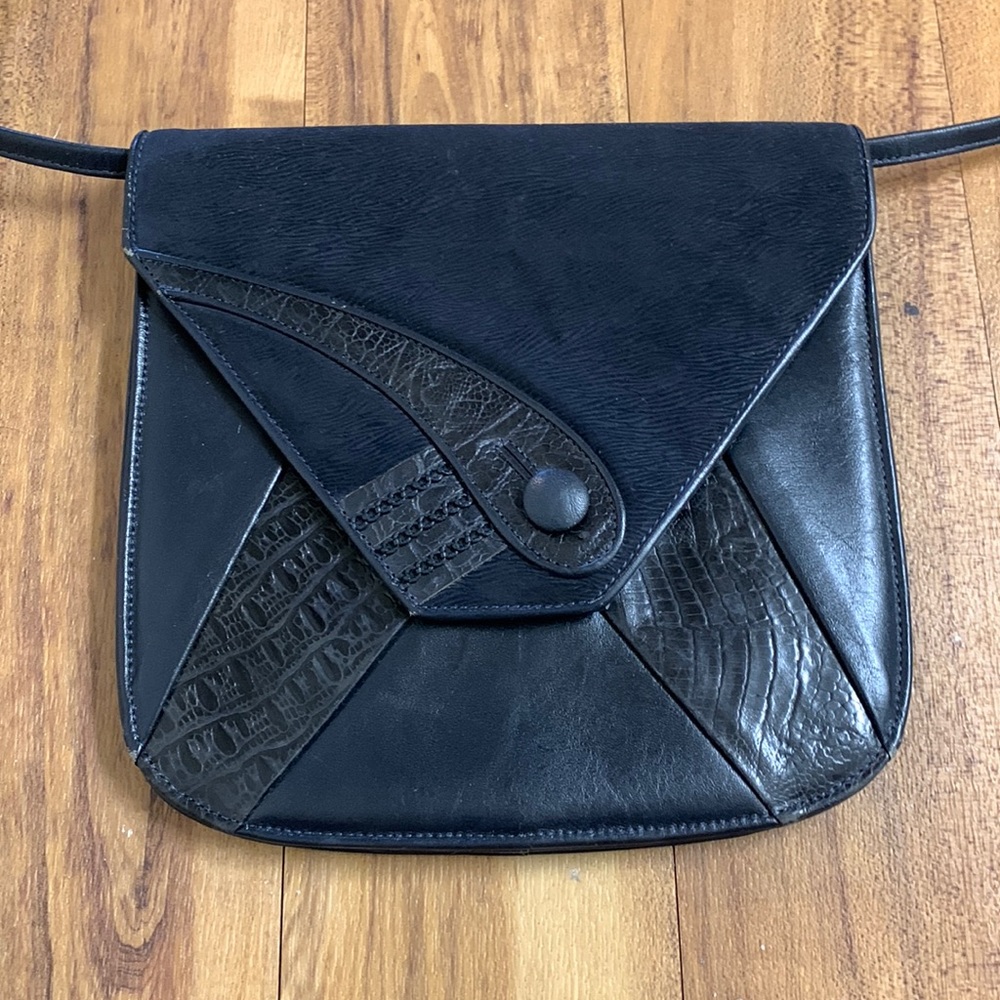 Vintage Linea Max Dark blue leather crossbody